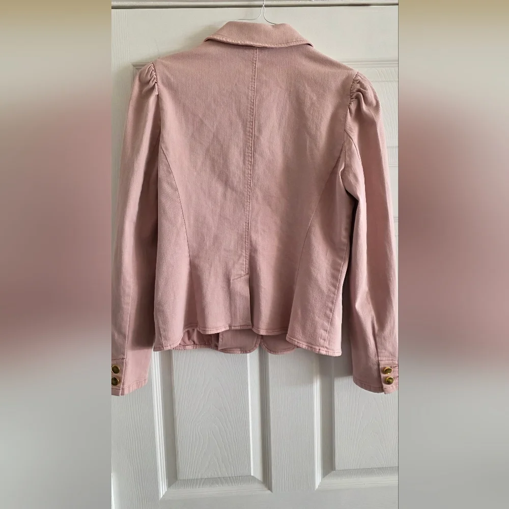 INC International Concepts Blush Pink Denim Blazer - Picture 3 of 4